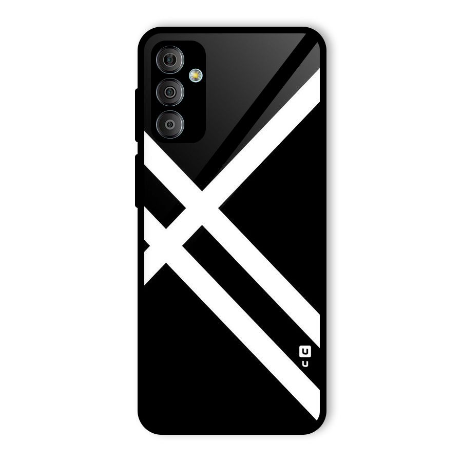 CrissCross Lines Glass Back Case for Galaxy F23