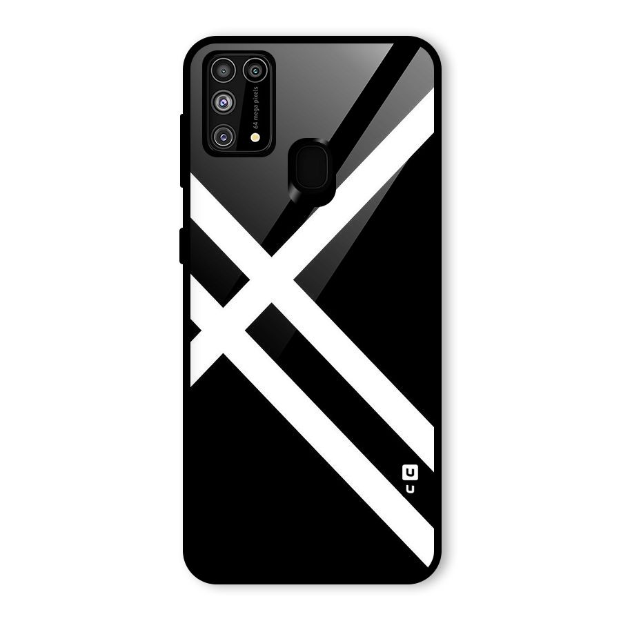 CrissCross Lines Glass Back Case for Galaxy F41
