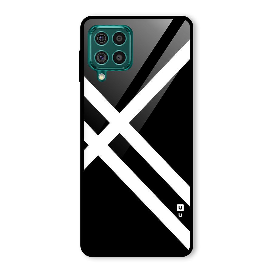 CrissCross Lines Glass Back Case for Galaxy F62