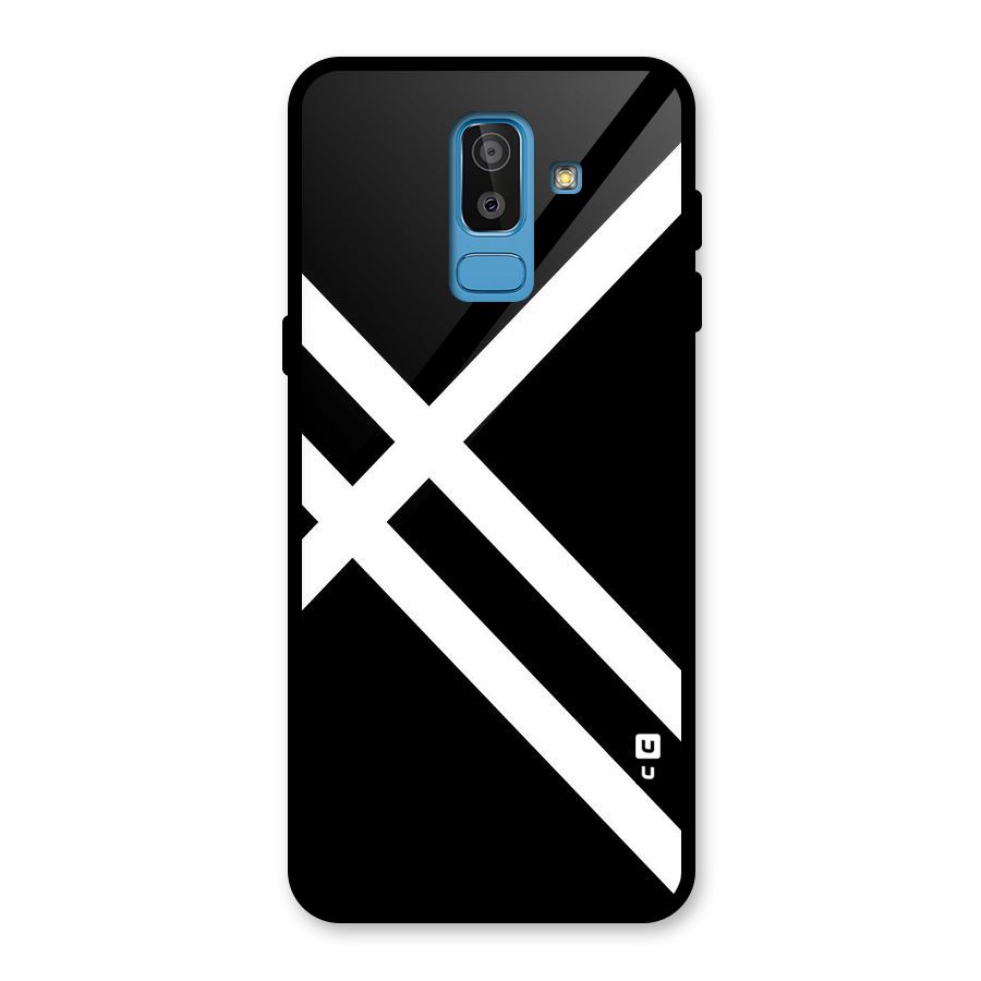 CrissCross Lines Glass Back Case for Galaxy J8