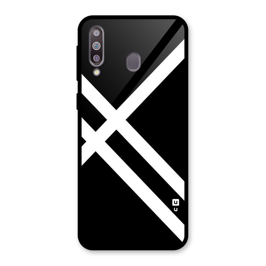 CrissCross Lines Glass Back Case for Galaxy M30