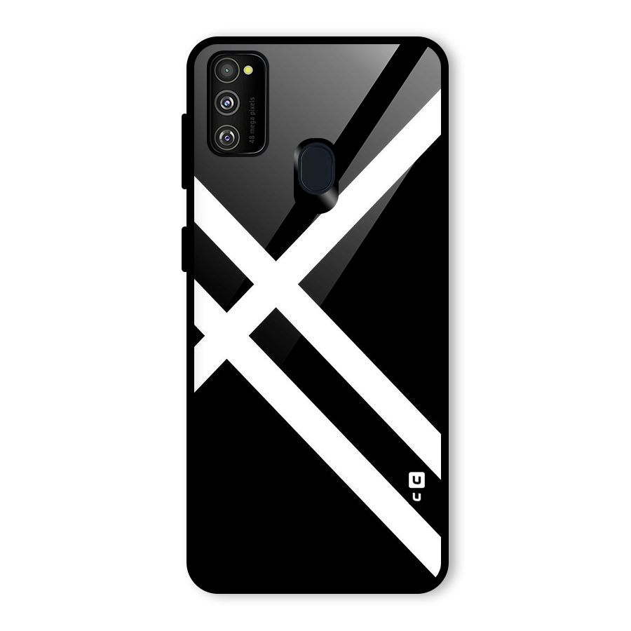 CrissCross Lines Glass Back Case for Galaxy M30s