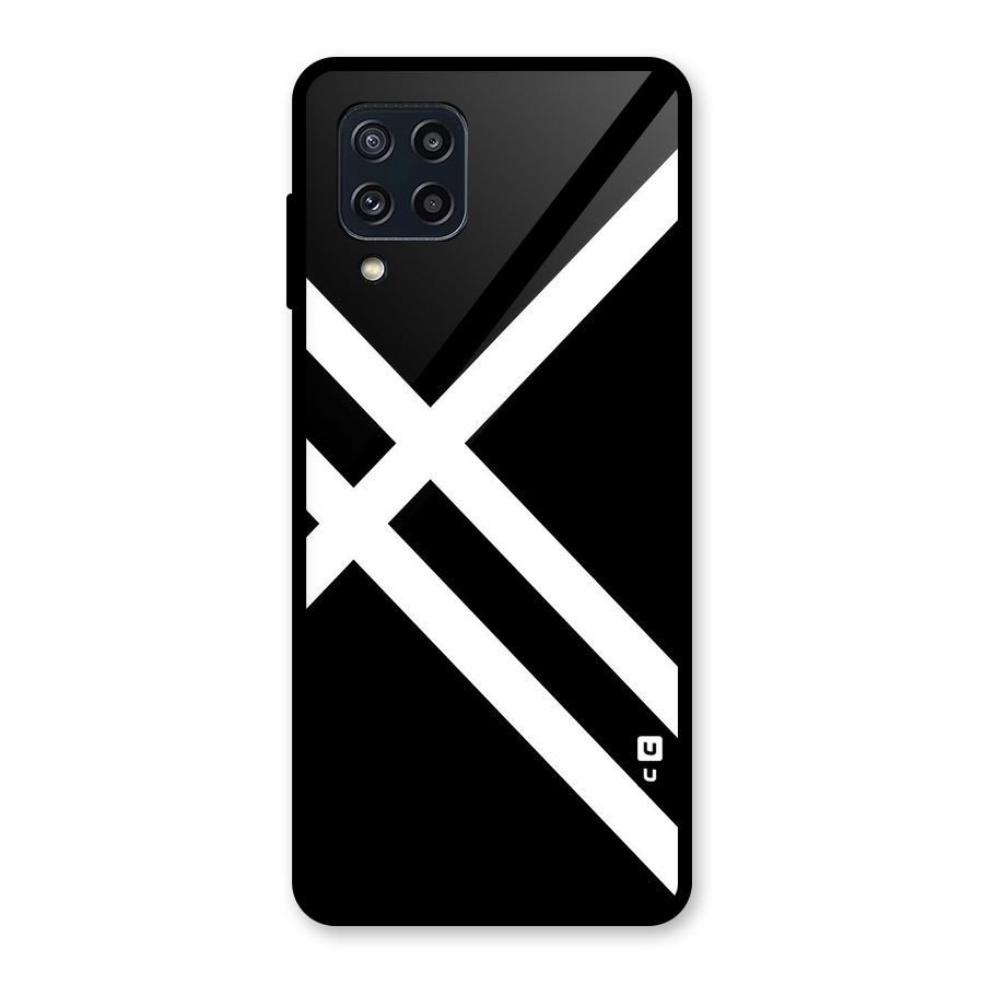 CrissCross Lines Glass Back Case for Galaxy M32