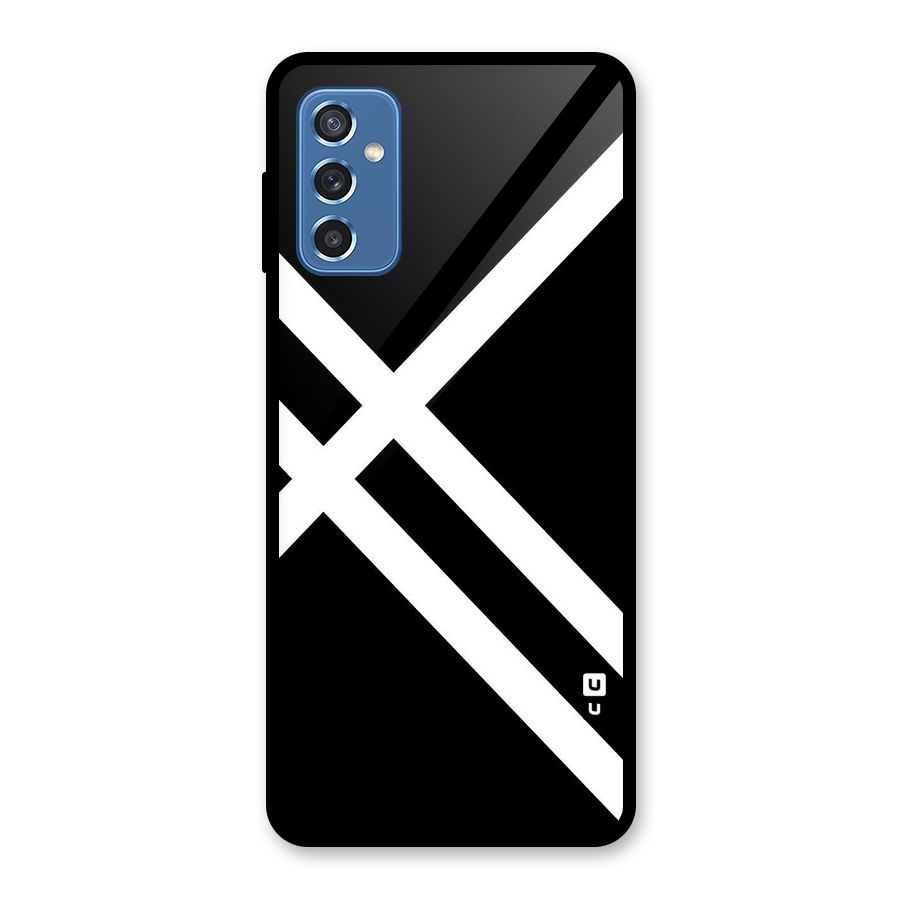 CrissCross Lines Glass Back Case for Galaxy M52 5G