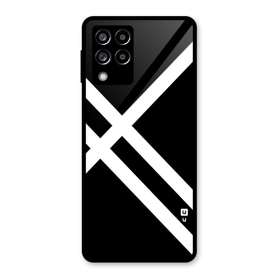 CrissCross Lines Glass Back Case for Galaxy M53 5G