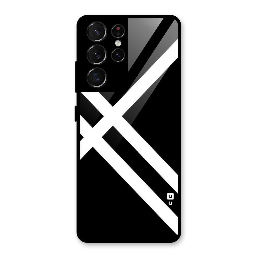 CrissCross Lines Glass Back Case for Galaxy S21 Ultra 5G
