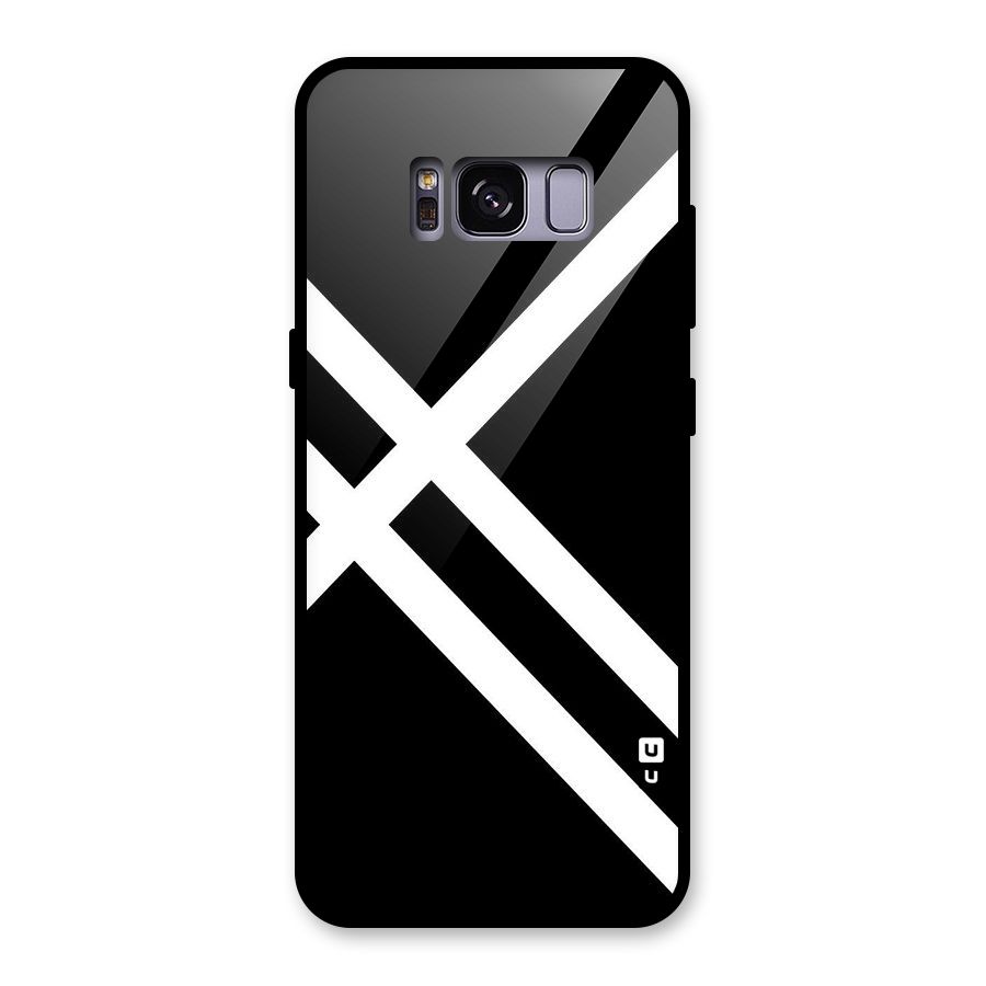CrissCross Lines Glass Back Case for Galaxy S8