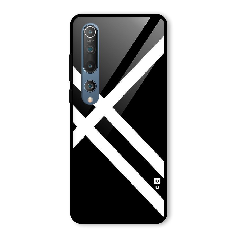 CrissCross Lines Glass Back Case for Mi 10