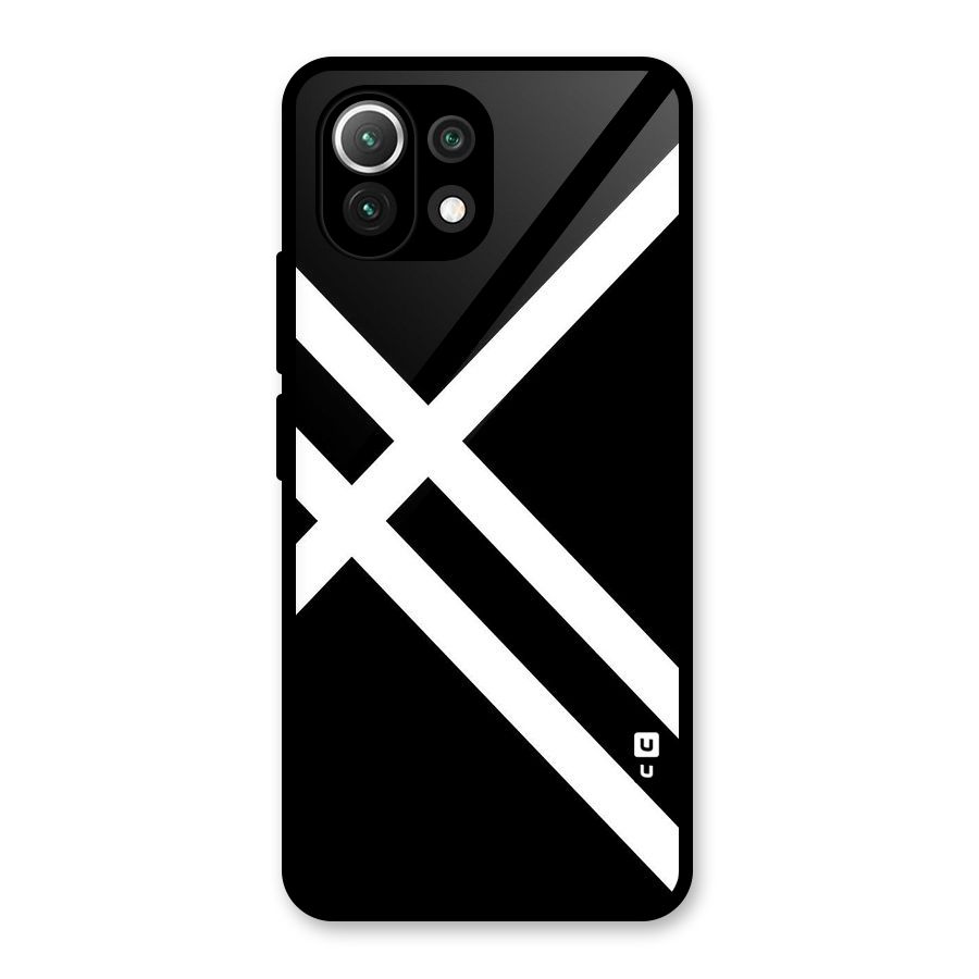 CrissCross Lines Glass Back Case for Mi 11 Lite