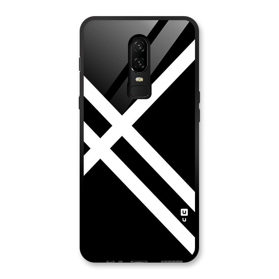 CrissCross Lines Glass Back Case for OnePlus 6