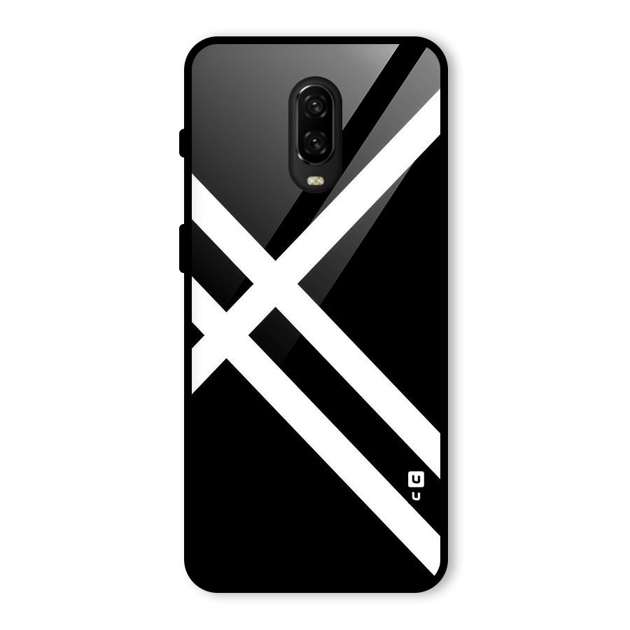 CrissCross Lines Glass Back Case for OnePlus 6T