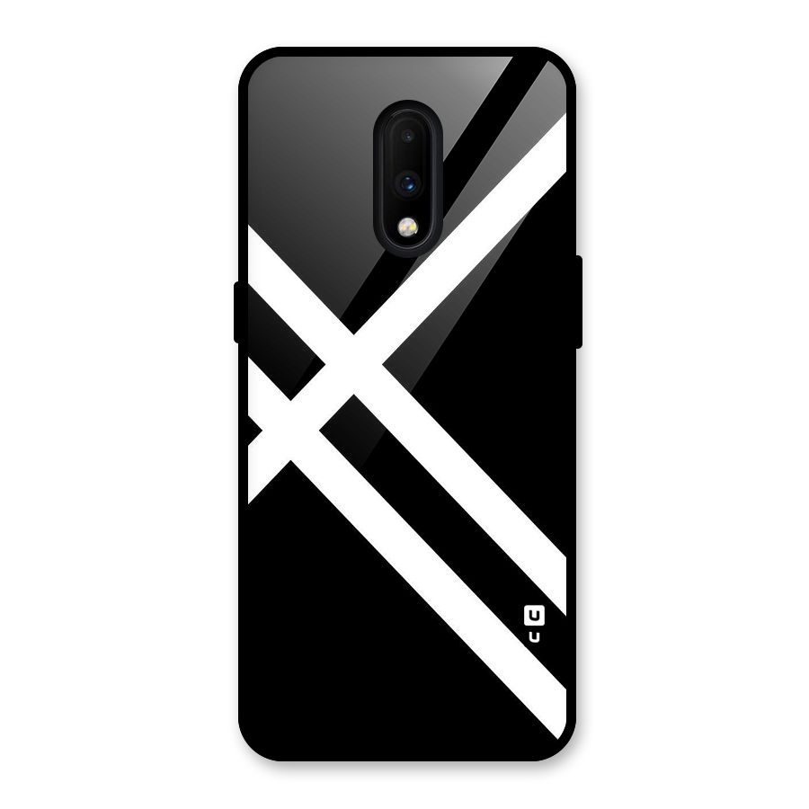 CrissCross Lines Glass Back Case for OnePlus 7
