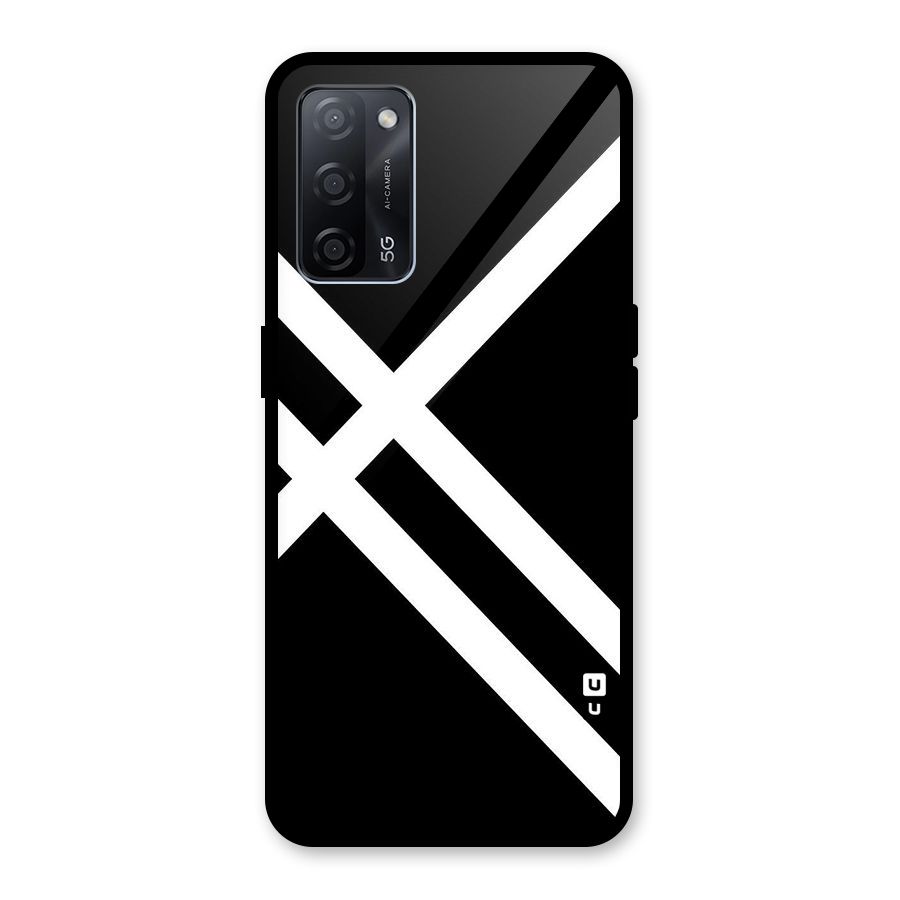 CrissCross Lines Glass Back Case for Oppo A53s 5G