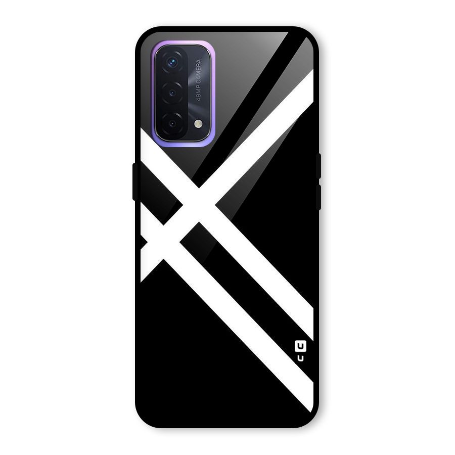 CrissCross Lines Glass Back Case for Oppo A74 5G