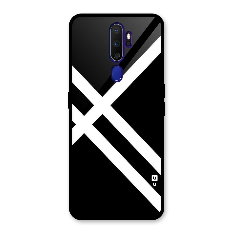 CrissCross Lines Glass Back Case for Oppo A9 (2020)