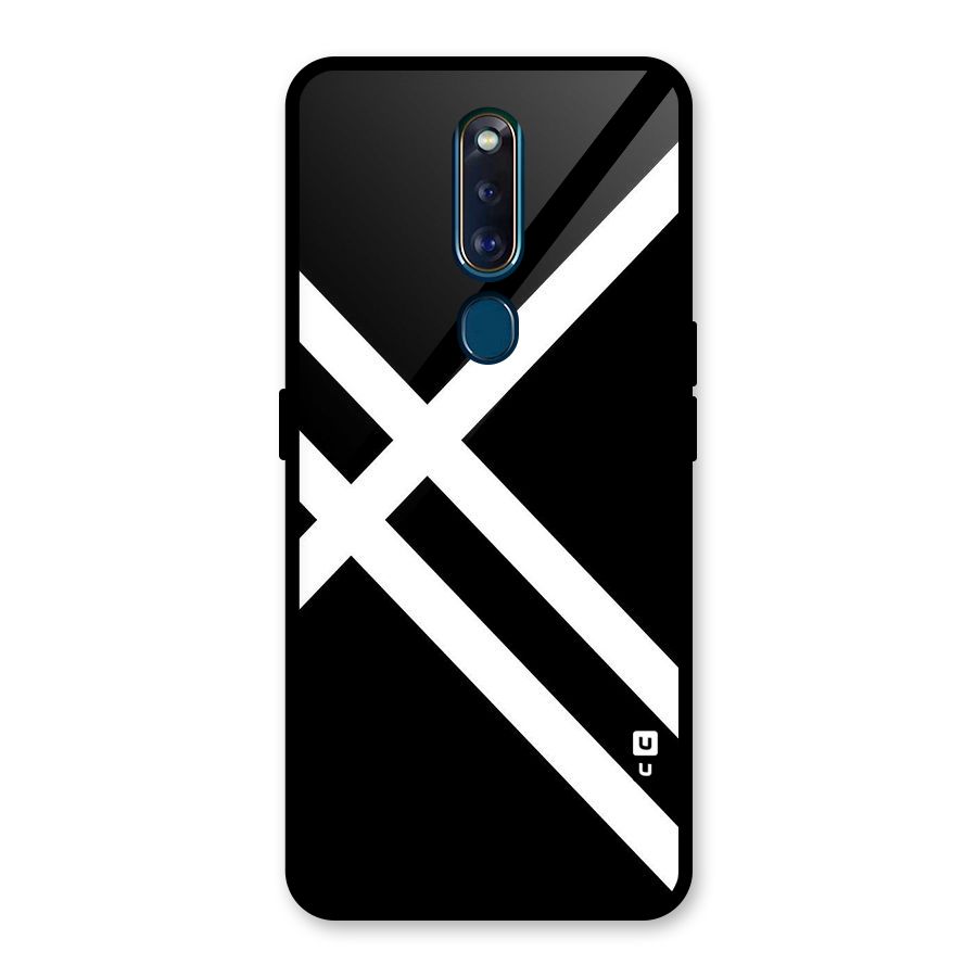 CrissCross Lines Glass Back Case for Oppo F11 Pro