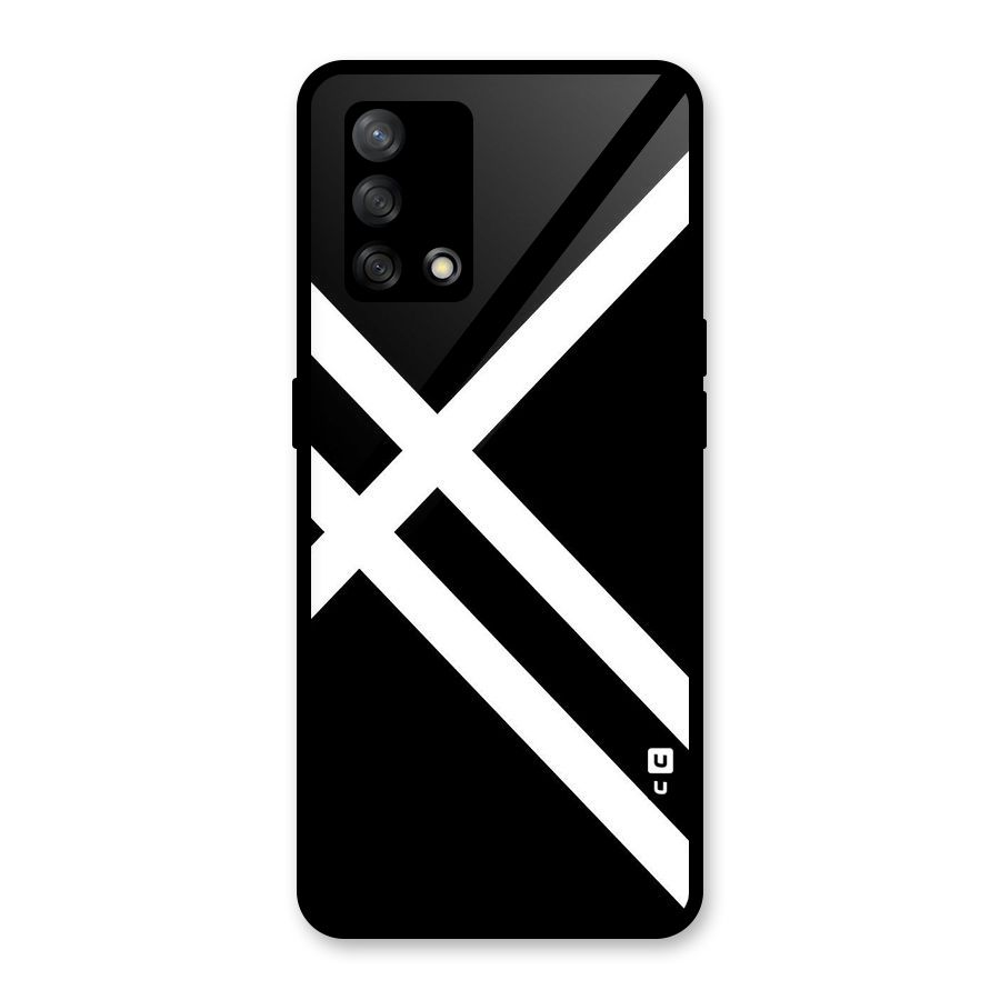 CrissCross Lines Glass Back Case for Oppo F19