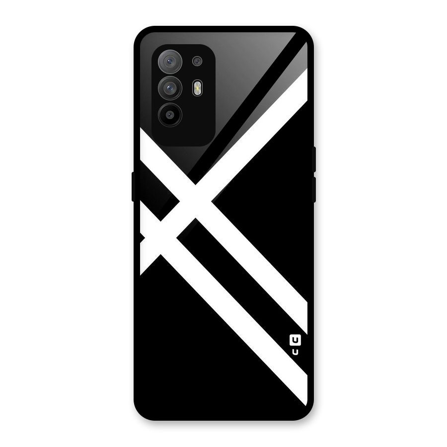 CrissCross Lines Glass Back Case for Oppo F19 Pro Plus 5G