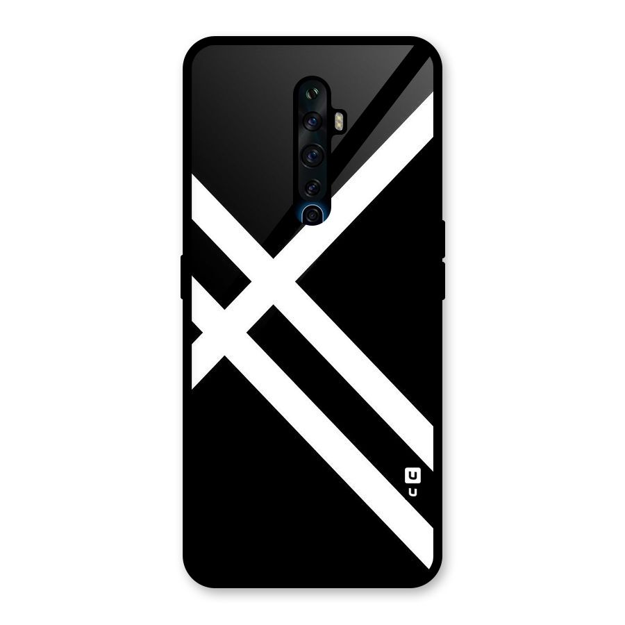 CrissCross Lines Glass Back Case for Oppo Reno2 F