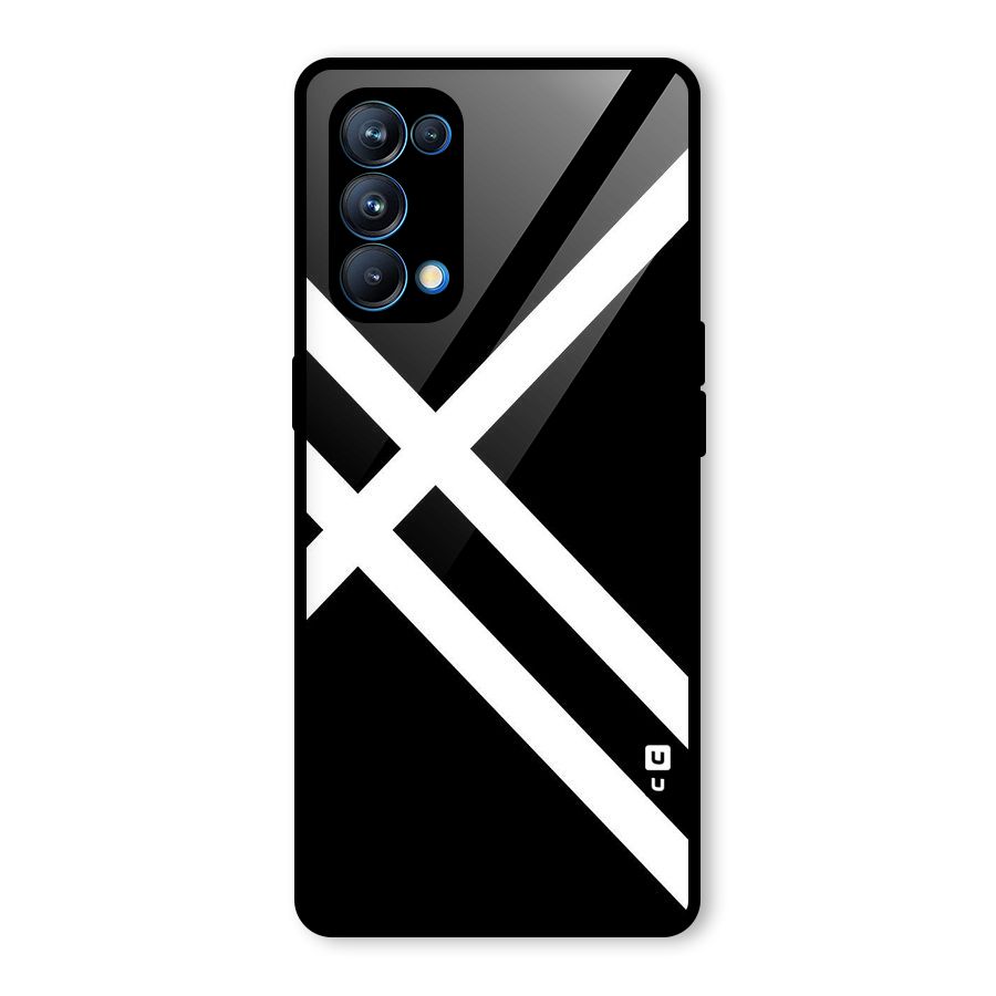 CrissCross Lines Glass Back Case for Oppo Reno5 Pro 5G