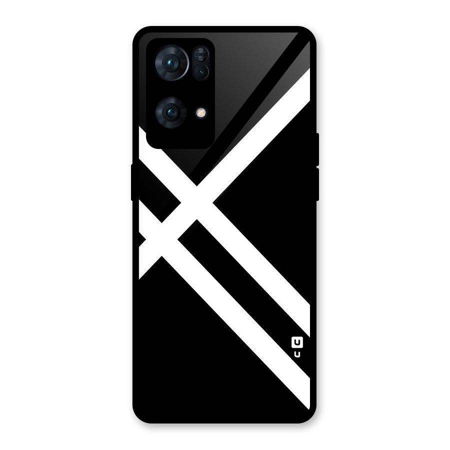 CrissCross Lines Glass Back Case for Oppo Reno7 Pro 5G
