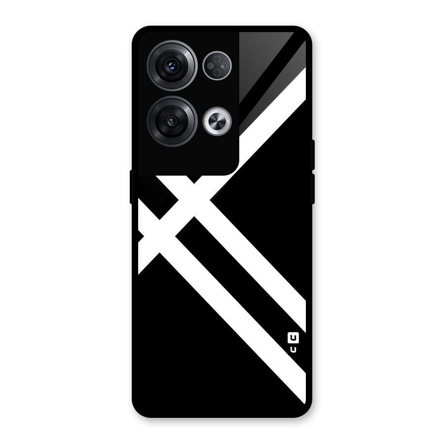 CrissCross Lines Glass Back Case for Oppo Reno8 Pro 5G