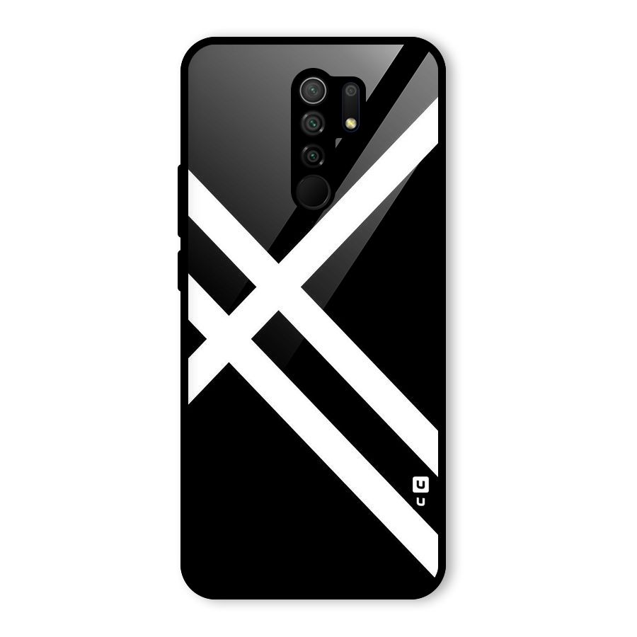 CrissCross Lines Glass Back Case for Poco M2