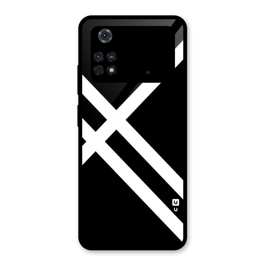 CrissCross Lines Glass Back Case for Poco M4 Pro 4G