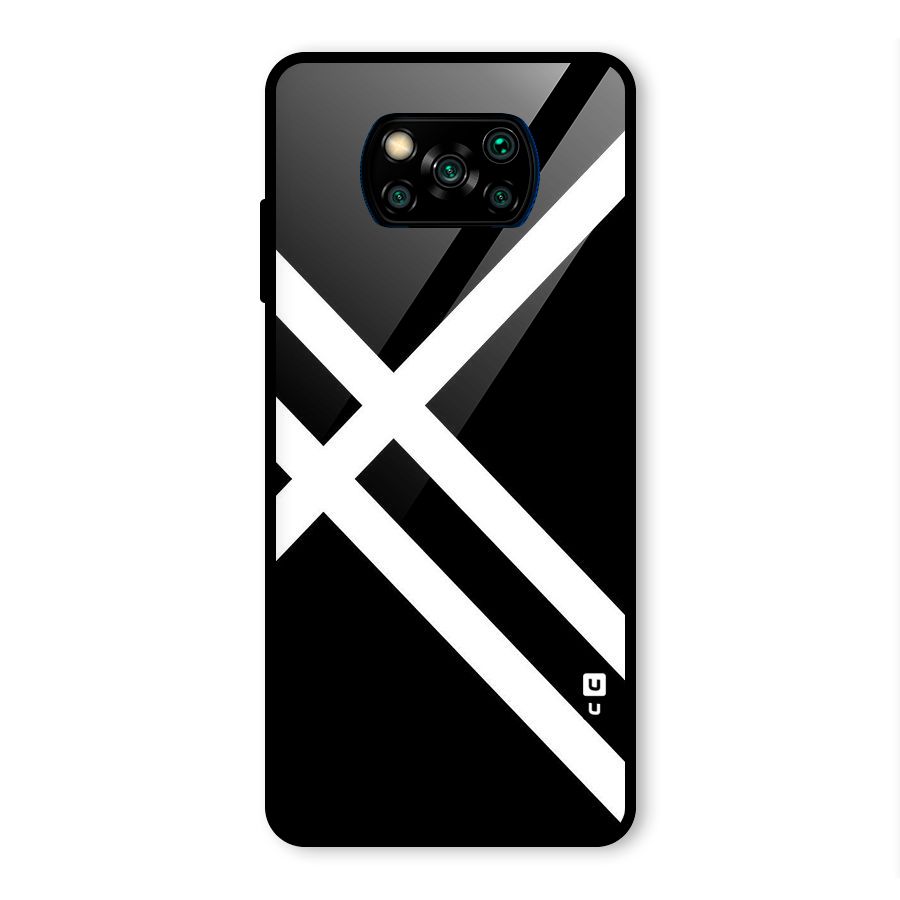 CrissCross Lines Glass Back Case for Poco X3 Pro