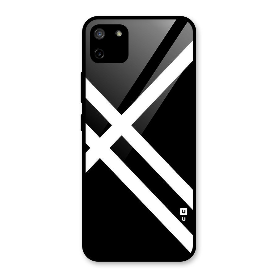 CrissCross Lines Glass Back Case for Realme C11