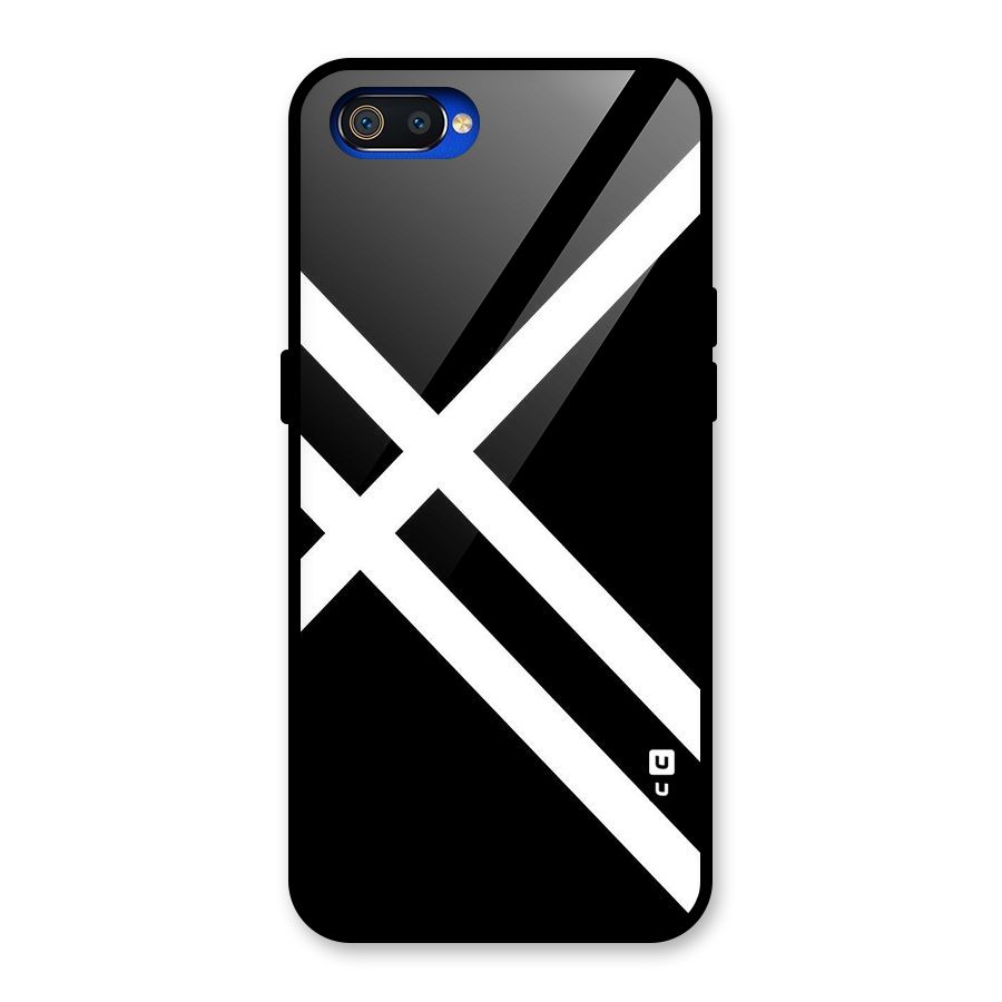 CrissCross Lines Glass Back Case for Realme C2
