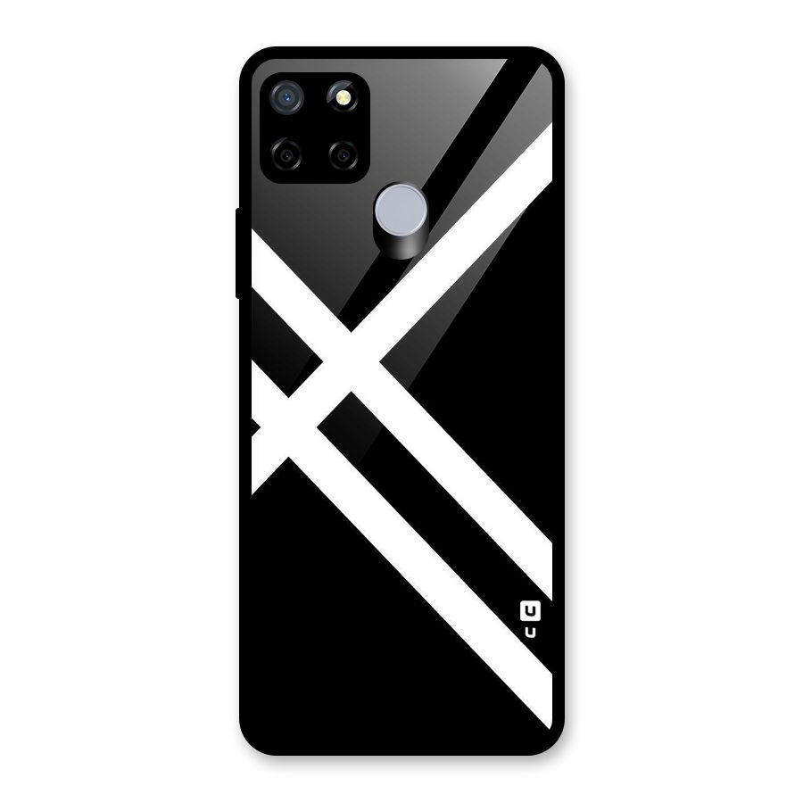 CrissCross Lines Glass Back Case for Realme Narzo 20