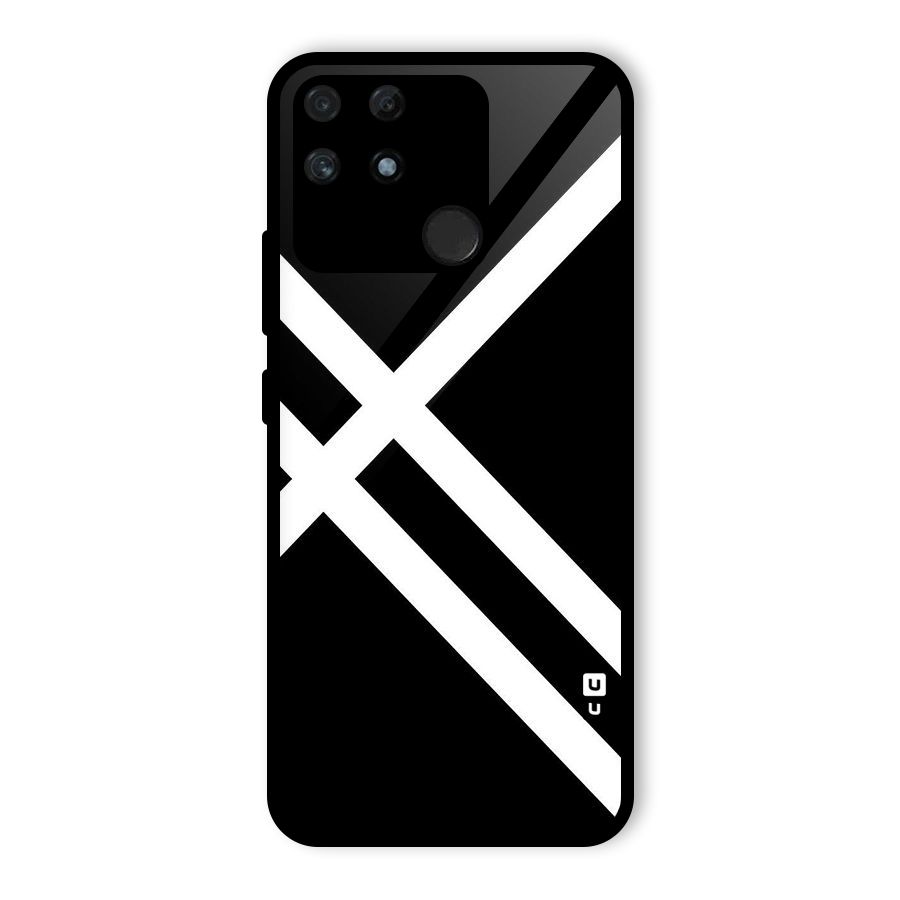 CrissCross Lines Glass Back Case for Realme Narzo 50A