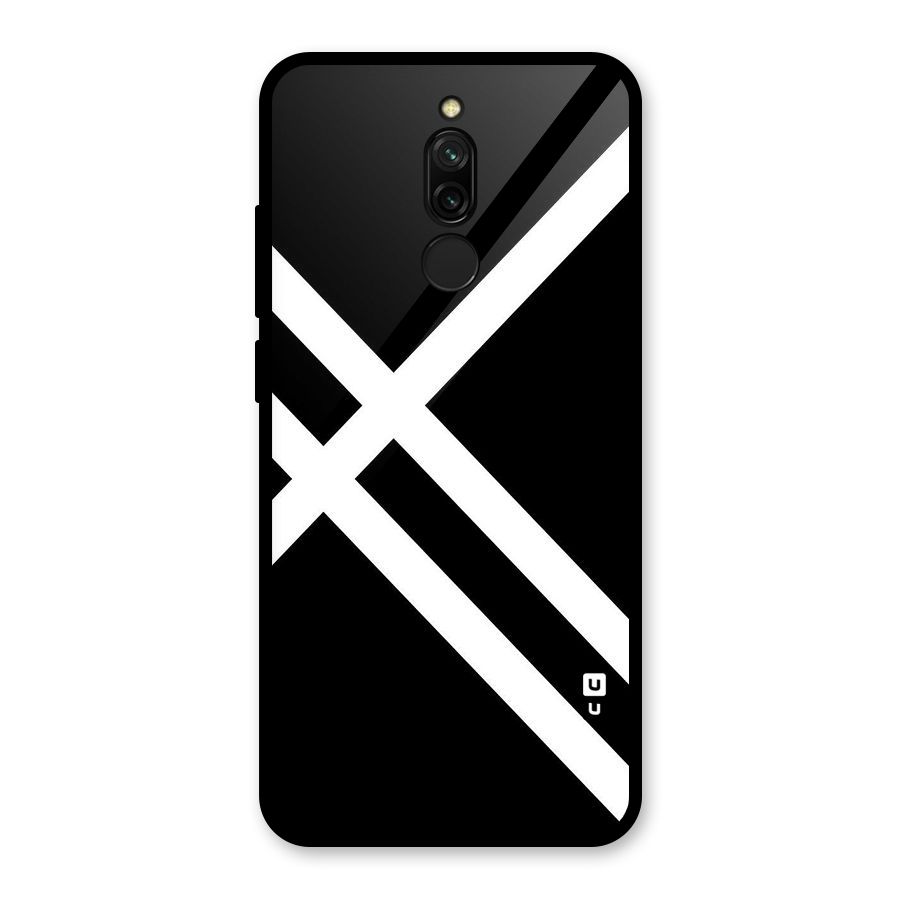 CrissCross Lines Glass Back Case for Redmi 8