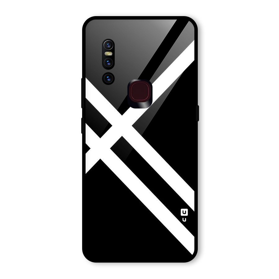 CrissCross Lines Glass Back Case for Vivo V15