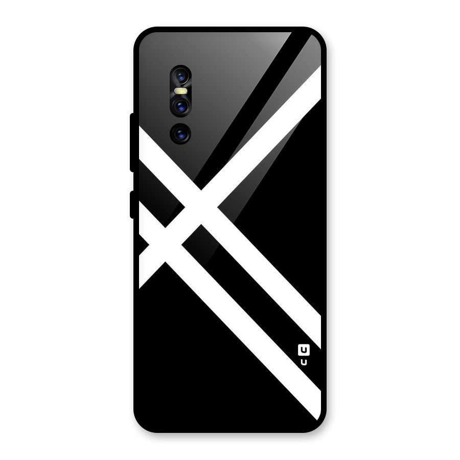 CrissCross Lines Glass Back Case for Vivo V15 Pro