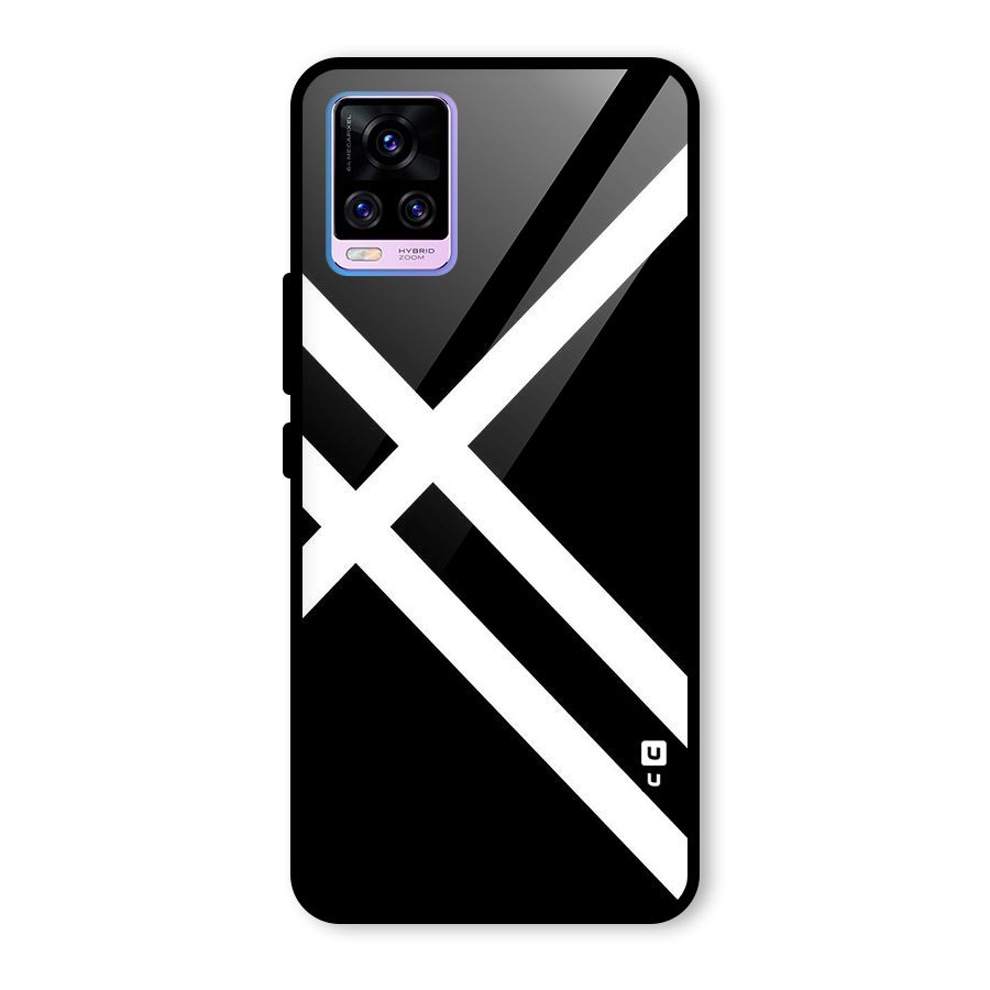 CrissCross Lines Glass Back Case for Vivo V20 Pro