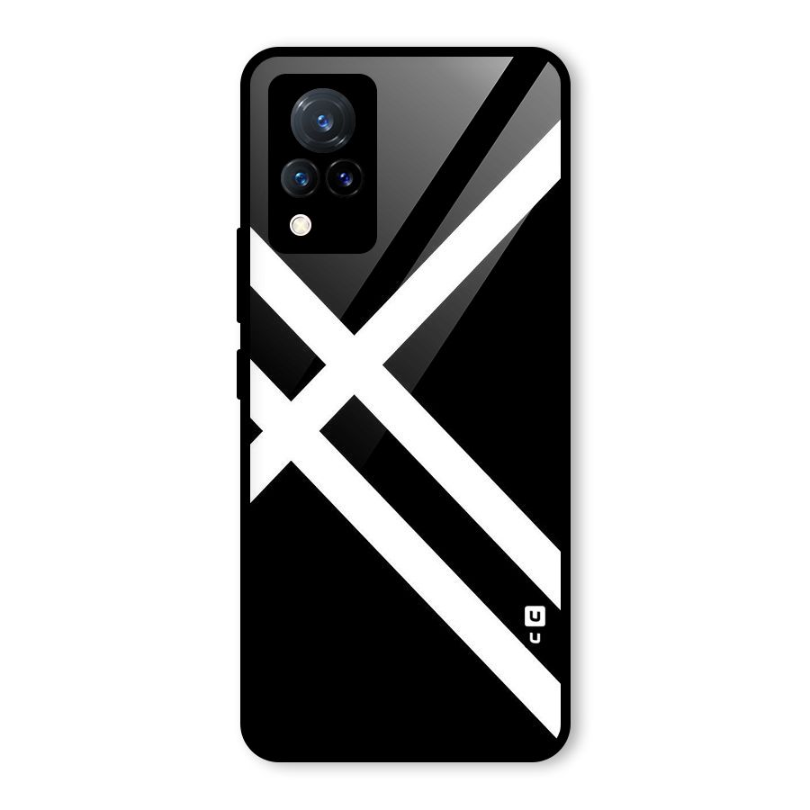 CrissCross Lines Glass Back Case for Vivo V21 5G