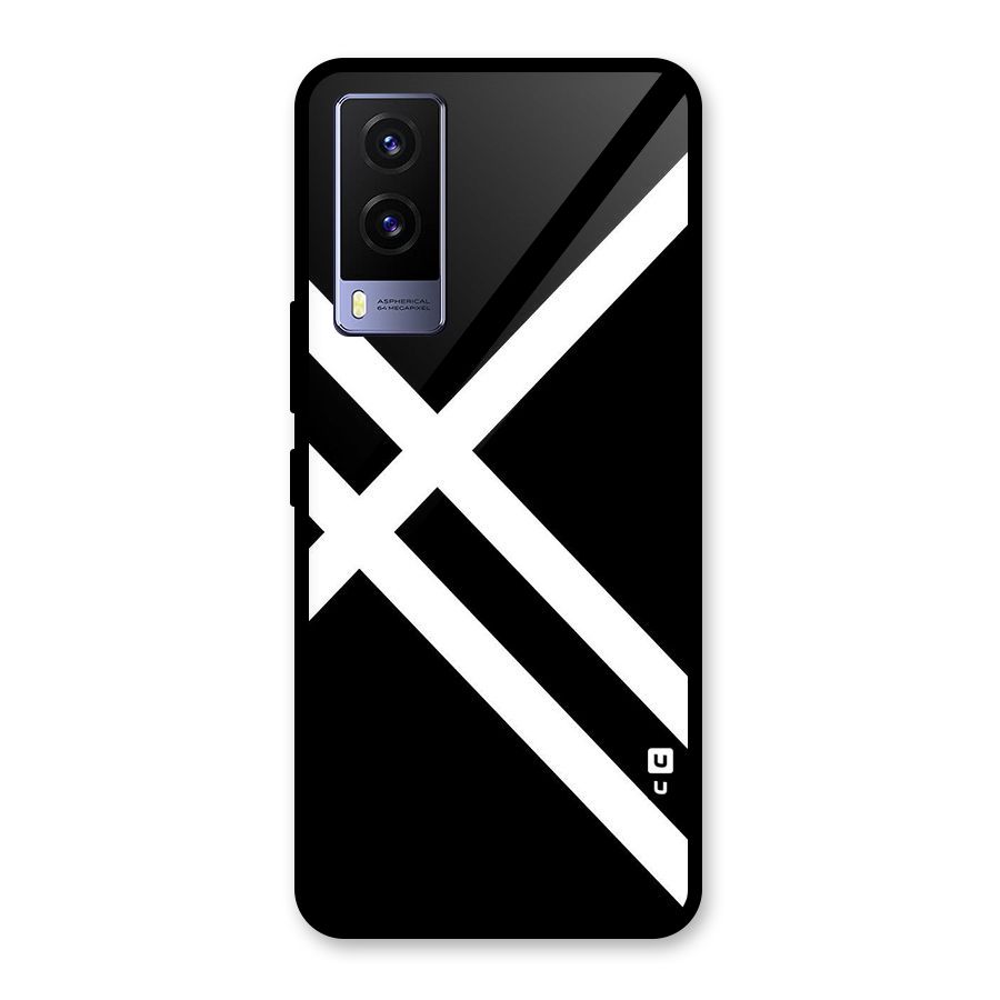 CrissCross Lines Glass Back Case for Vivo V21e 5G