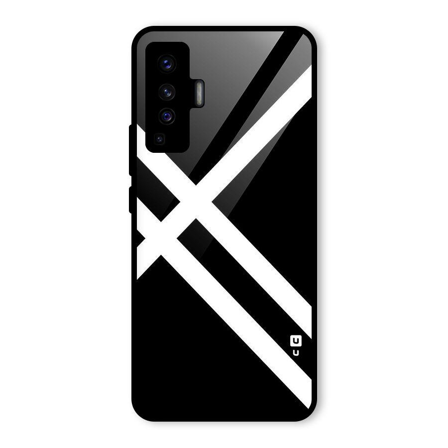 CrissCross Lines Glass Back Case for Vivo X50