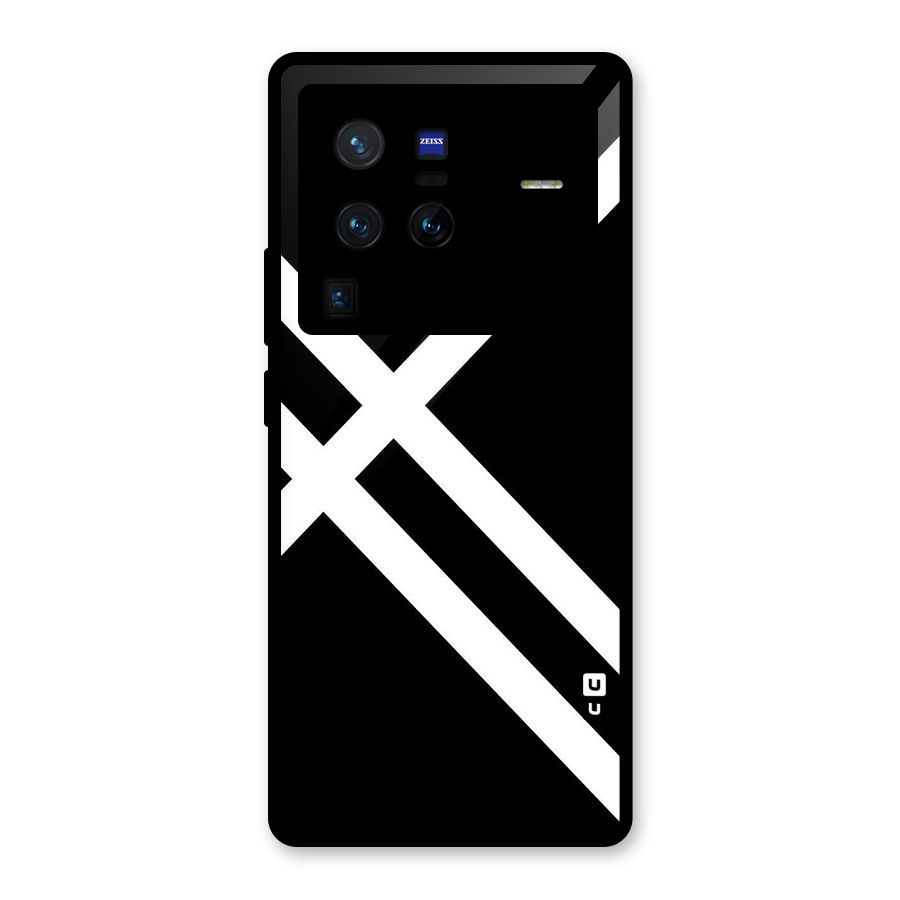 CrissCross Lines Glass Back Case for Vivo X80 Pro