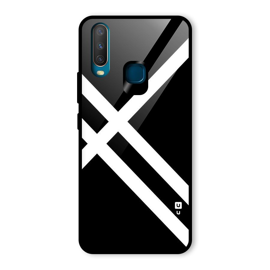 CrissCross Lines Glass Back Case for Vivo Y12