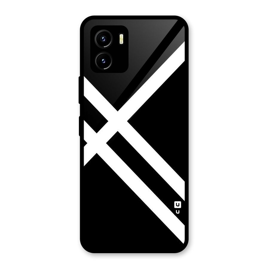 CrissCross Lines Glass Back Case for Vivo Y15s