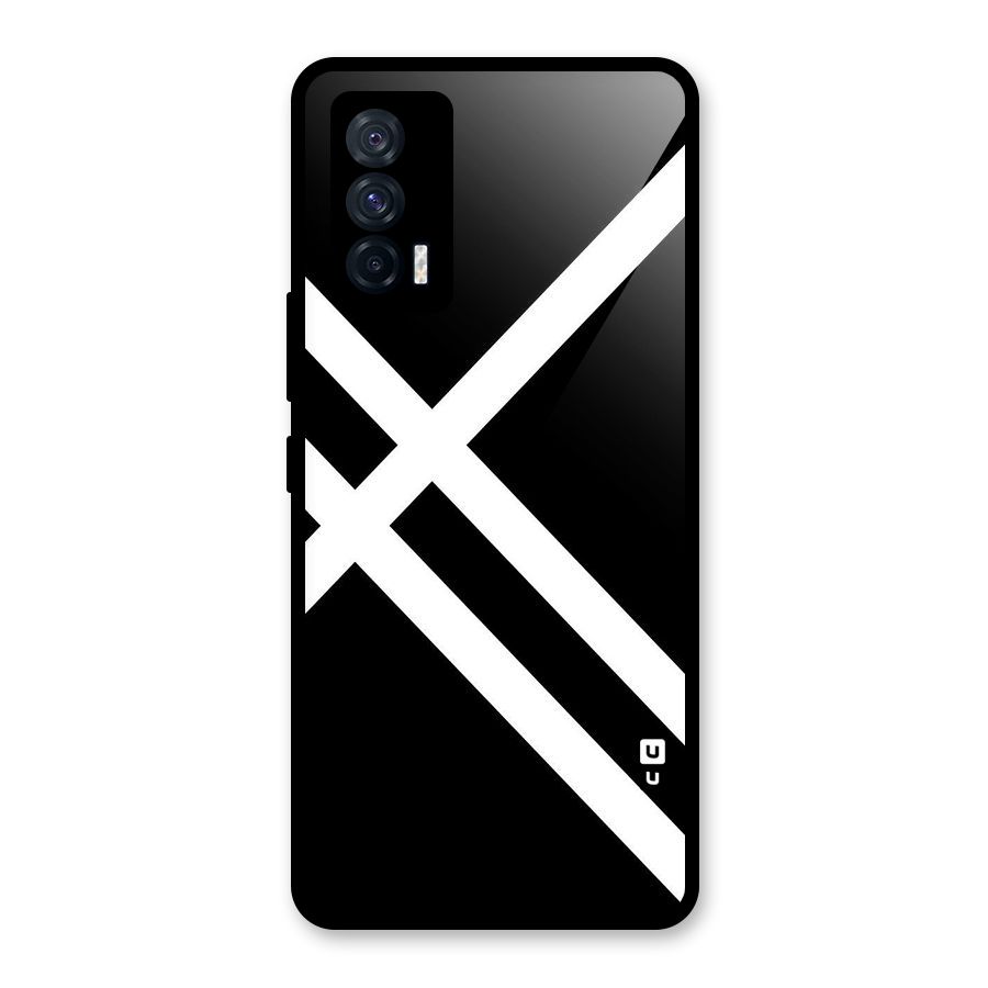 CrissCross Lines Glass Back Case for Vivo iQOO 7 5G