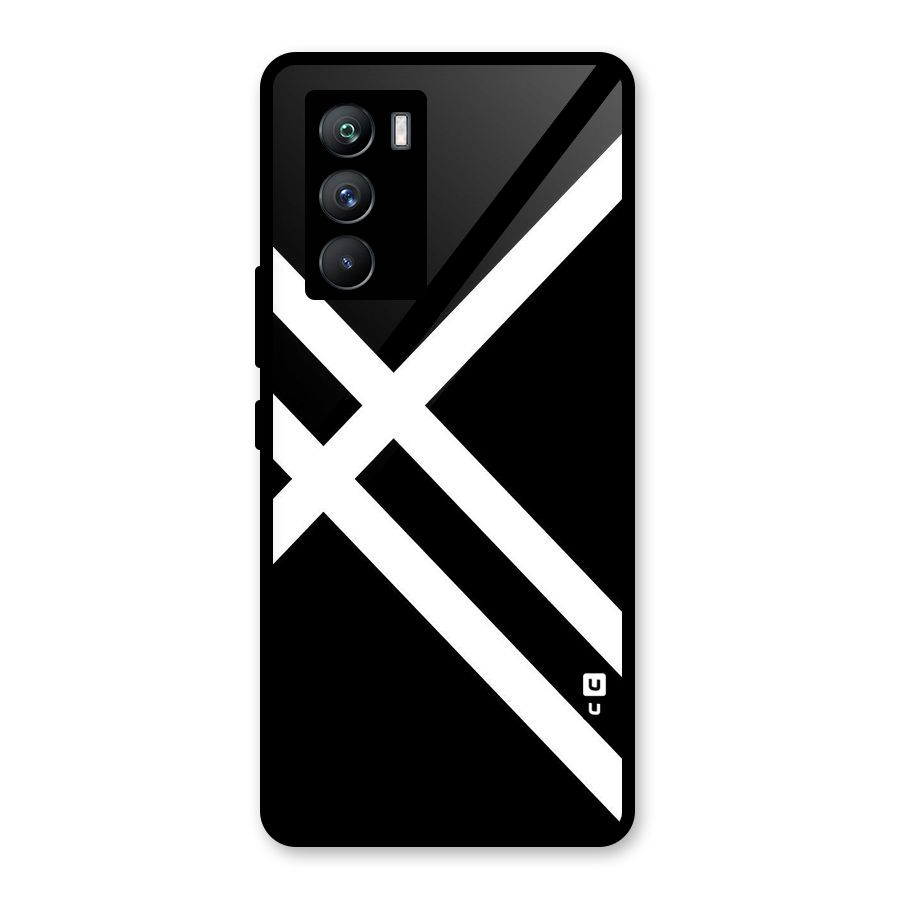 CrissCross Lines Glass Back Case for Vivo iQOO 9 SE