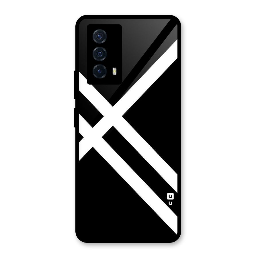 CrissCross Lines Glass Back Case for Vivo iQOO Z5