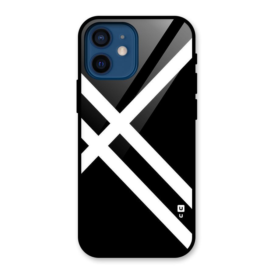 CrissCross Lines Glass Back Case for iPhone 12 Mini