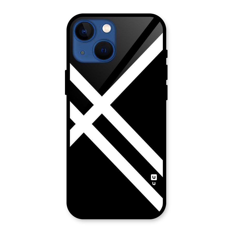 CrissCross Lines Glass Back Case for iPhone 13 Mini