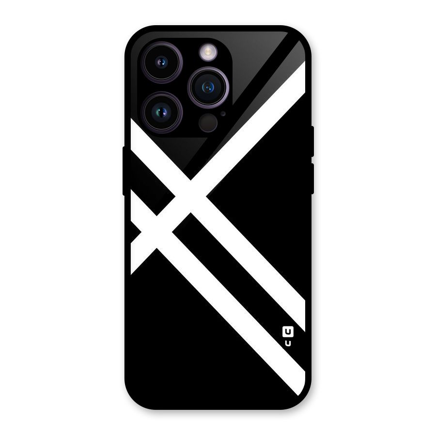 CrissCross Lines Glass Back Case for iPhone 14 Pro