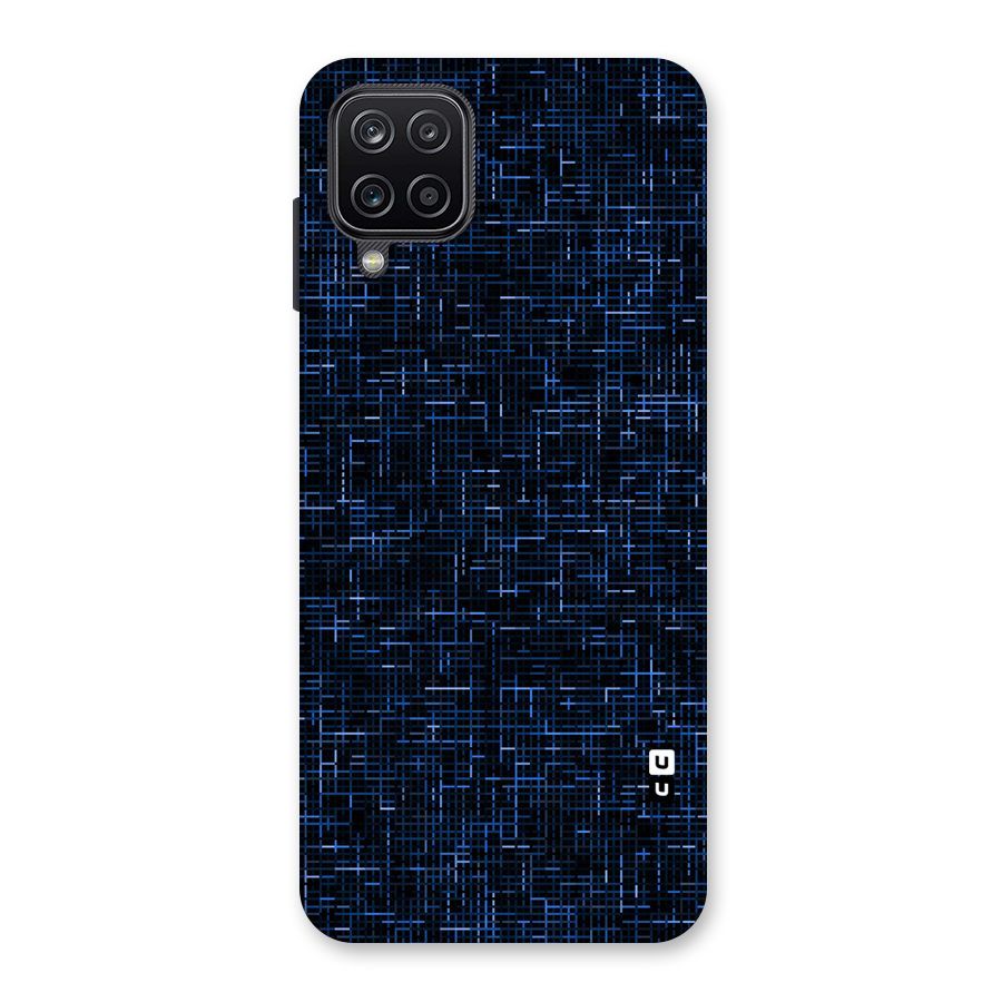 Criss Cross Blue Pattern Back Case for Galaxy A12